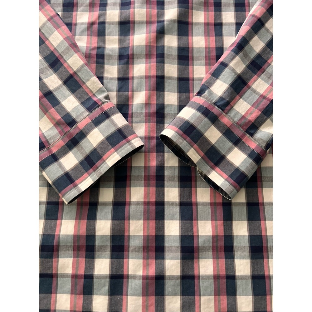 UNTUCKit Schwarz-WF Mens XXL Slim Fit Wrinkle Free Plaid Button Down Shirt - Picture 9 of 16